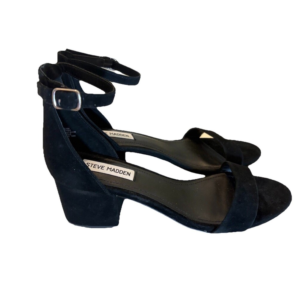 Steve Madden Women’s Irenee Black Heeled Strappy Sandals Size 8.5M Dress Shoes - Picture 4 of 8
